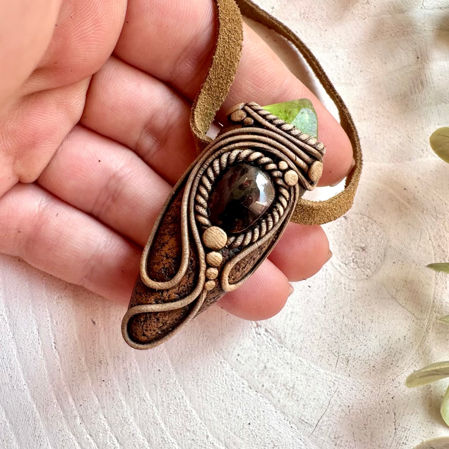Spiritual crystal necklace boho talisman for strength, abundance, and vitality