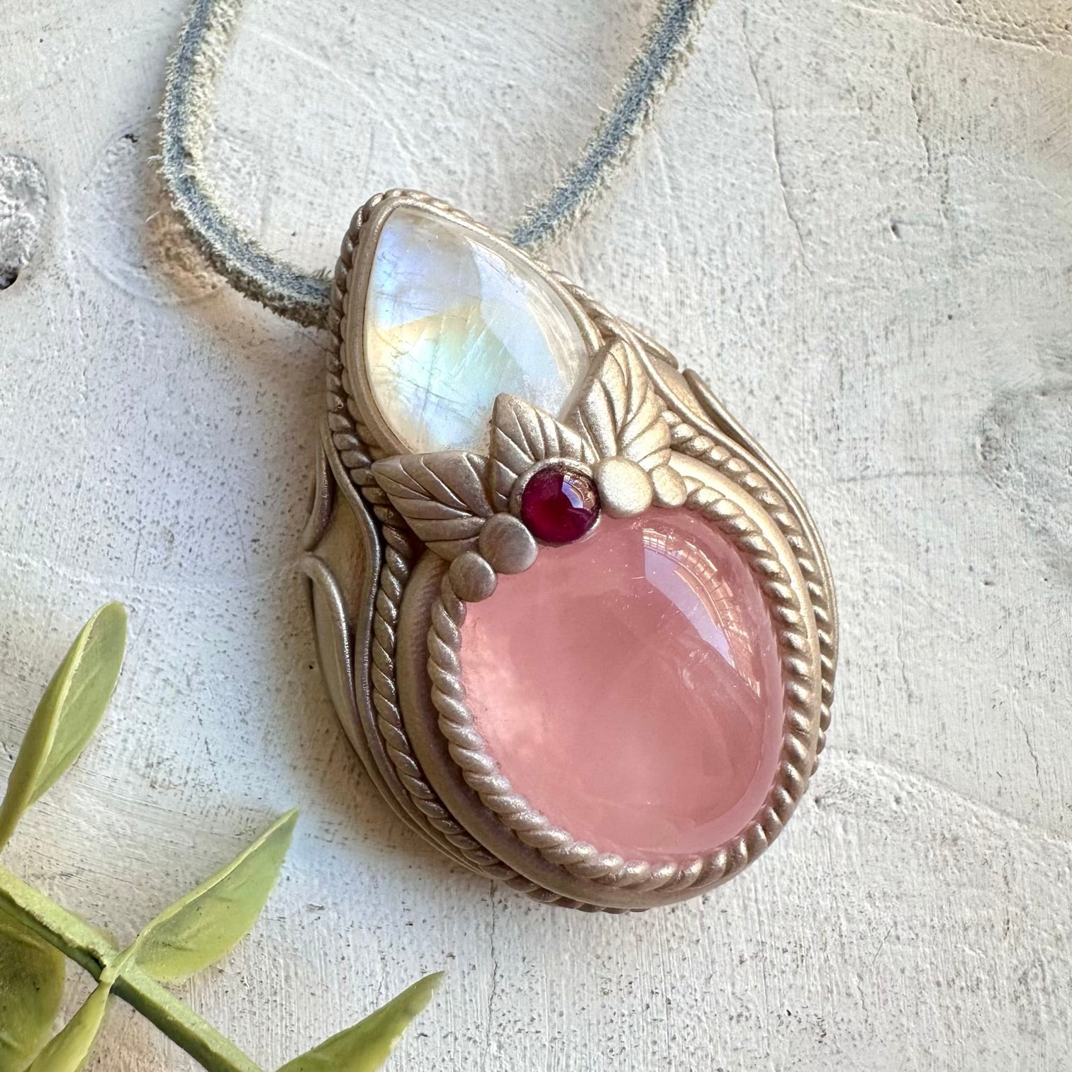 Healing stone necklace crystal talisman for emotional healing and strength
