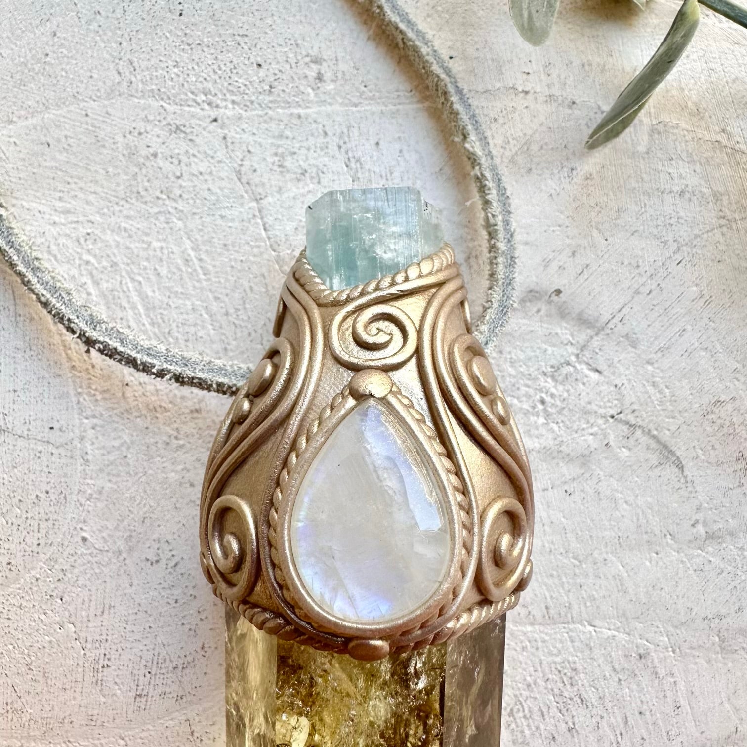 Spiritual crystal wand for manifestation intuition and calm communication energy