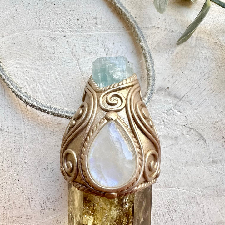 Spiritual crystal wand for manifestation intuition and calm communication energy
