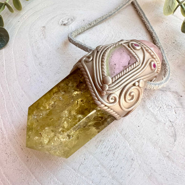 Healing stone wand crystal talisman for self-love and emotional strength