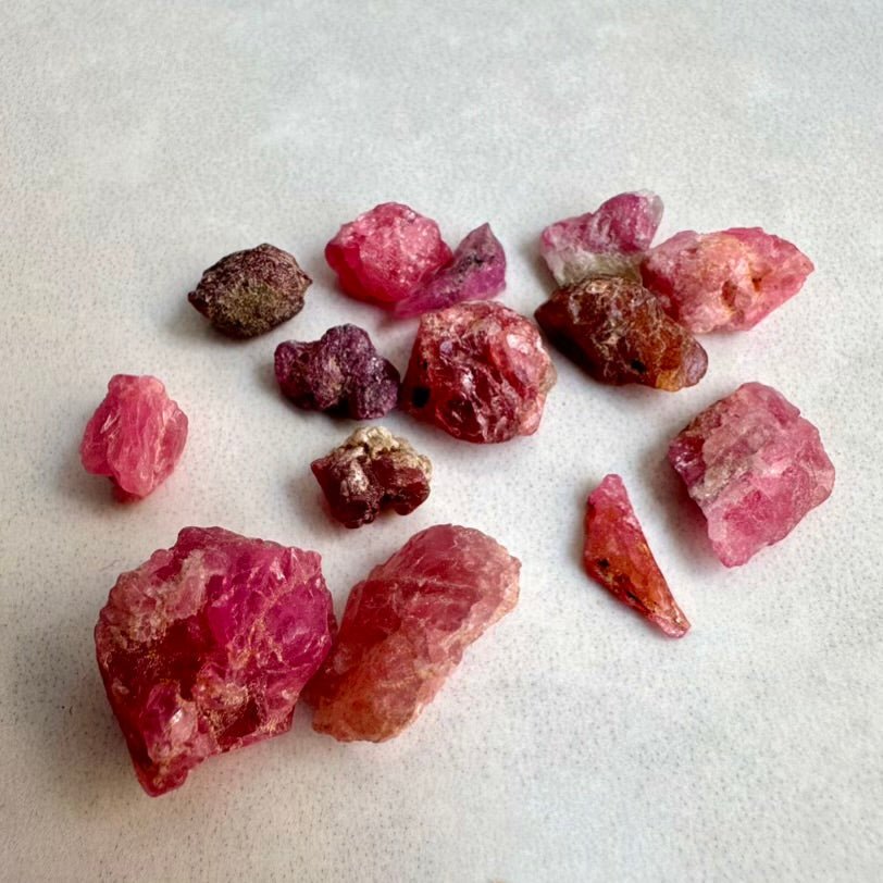 Raw Spinel Crystal Lot – Natural Spinel Gemstones from Tanzania, Rare Healing Stones for Strength & Protection - FairyGardenGlow