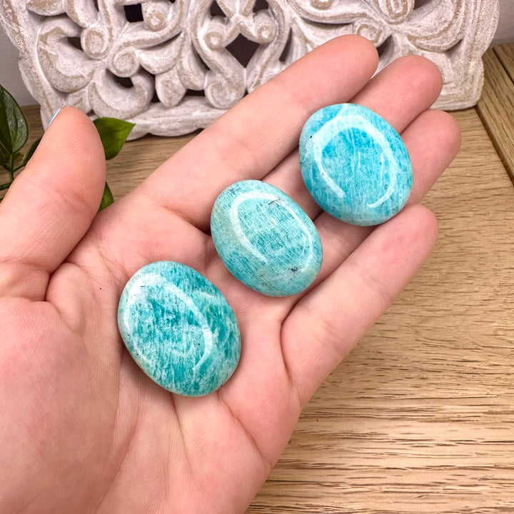 Amazonite polished stone for positive energy and emotional healing