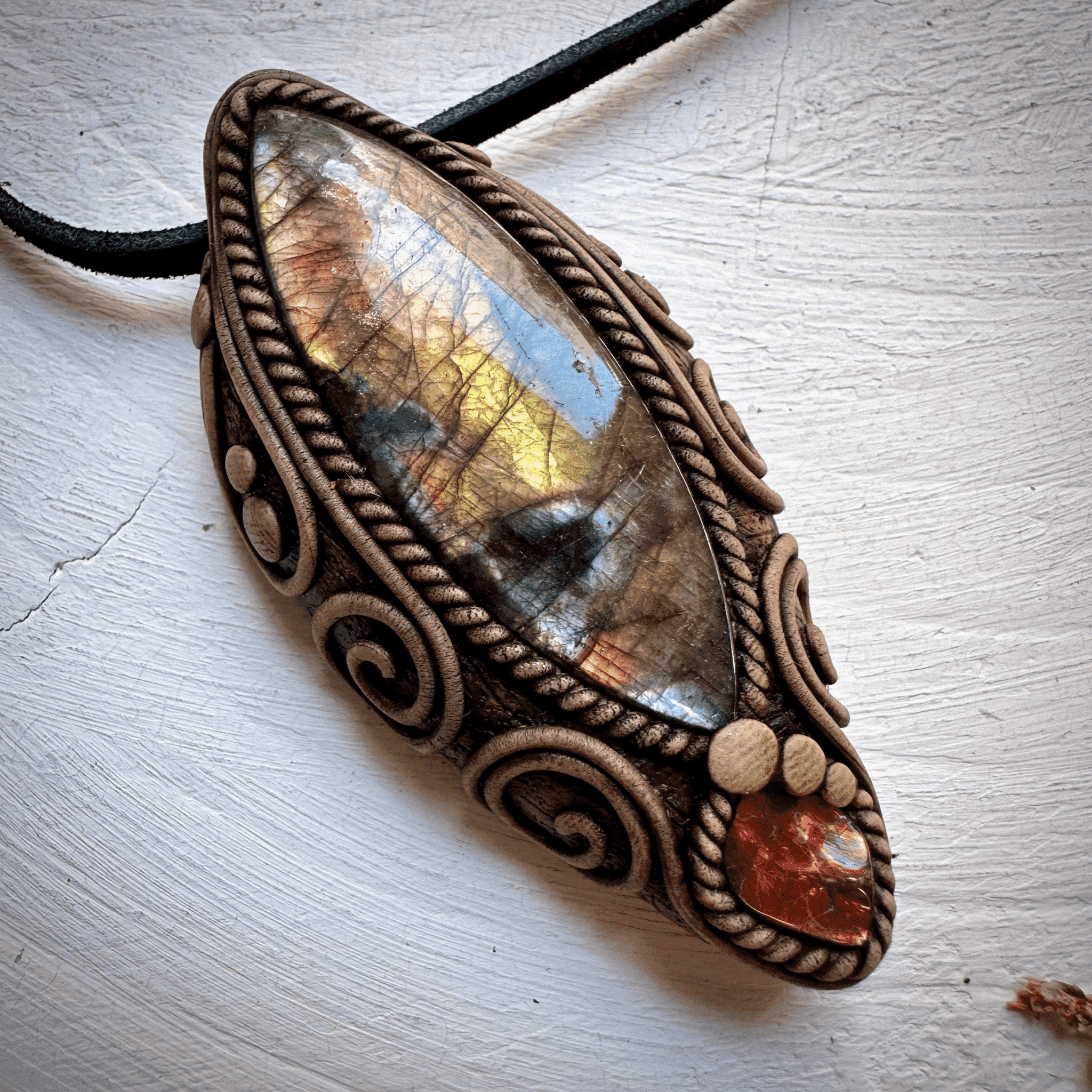 Labradorite and Ammolite Necklace - FairyGardenGlow