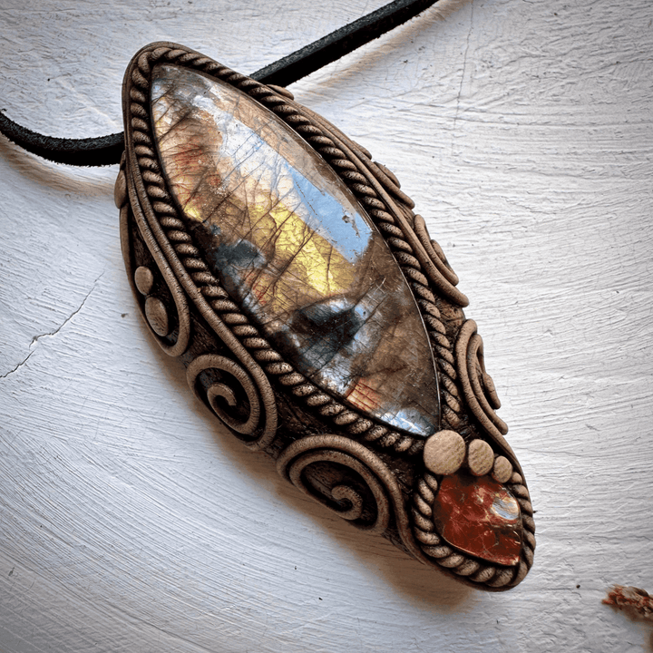 Labradorite and Ammolite Necklace - FairyGardenGlow