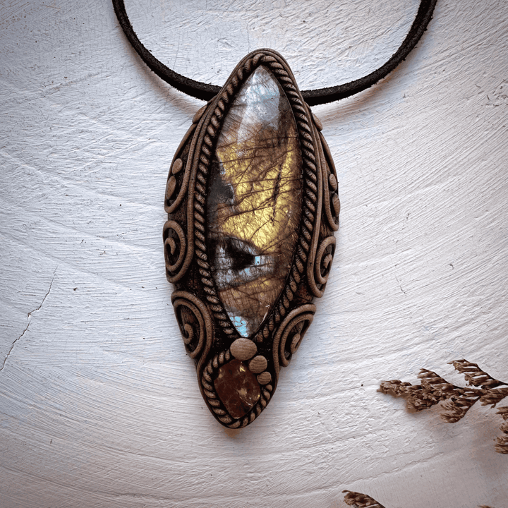 Labradorite and Ammolite Necklace - FairyGardenGlow