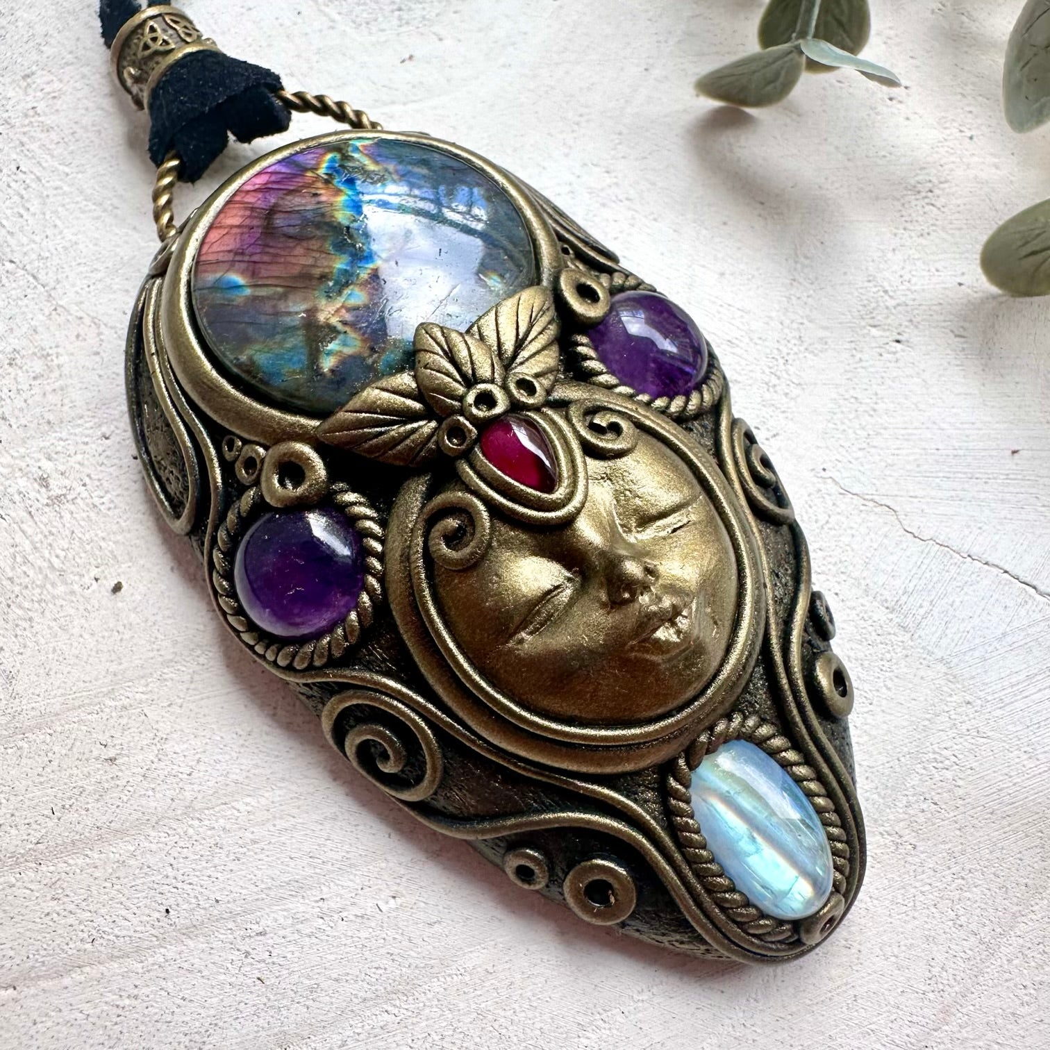 Divine feminine crystal jewelry featuring Labradorite and Moonstone