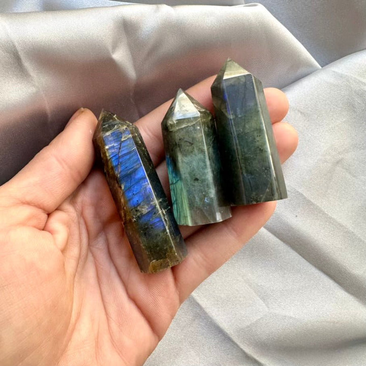 Labradorite Tower – Small Polished Crystal Point for Protection, Intuition & Energy Transformation - FairyGardenGlow
