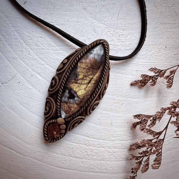 Labradorite and Ammolite Necklace - FairyGardenGlow