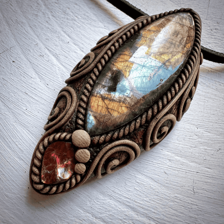 Labradorite and Ammolite Necklace - FairyGardenGlow