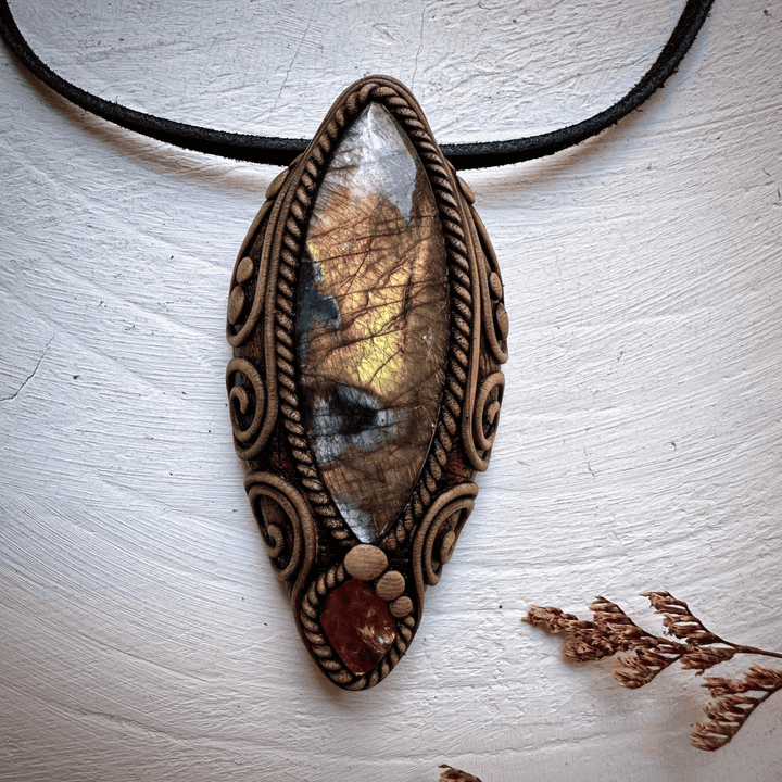 Labradorite and Ammolite Necklace - FairyGardenGlow