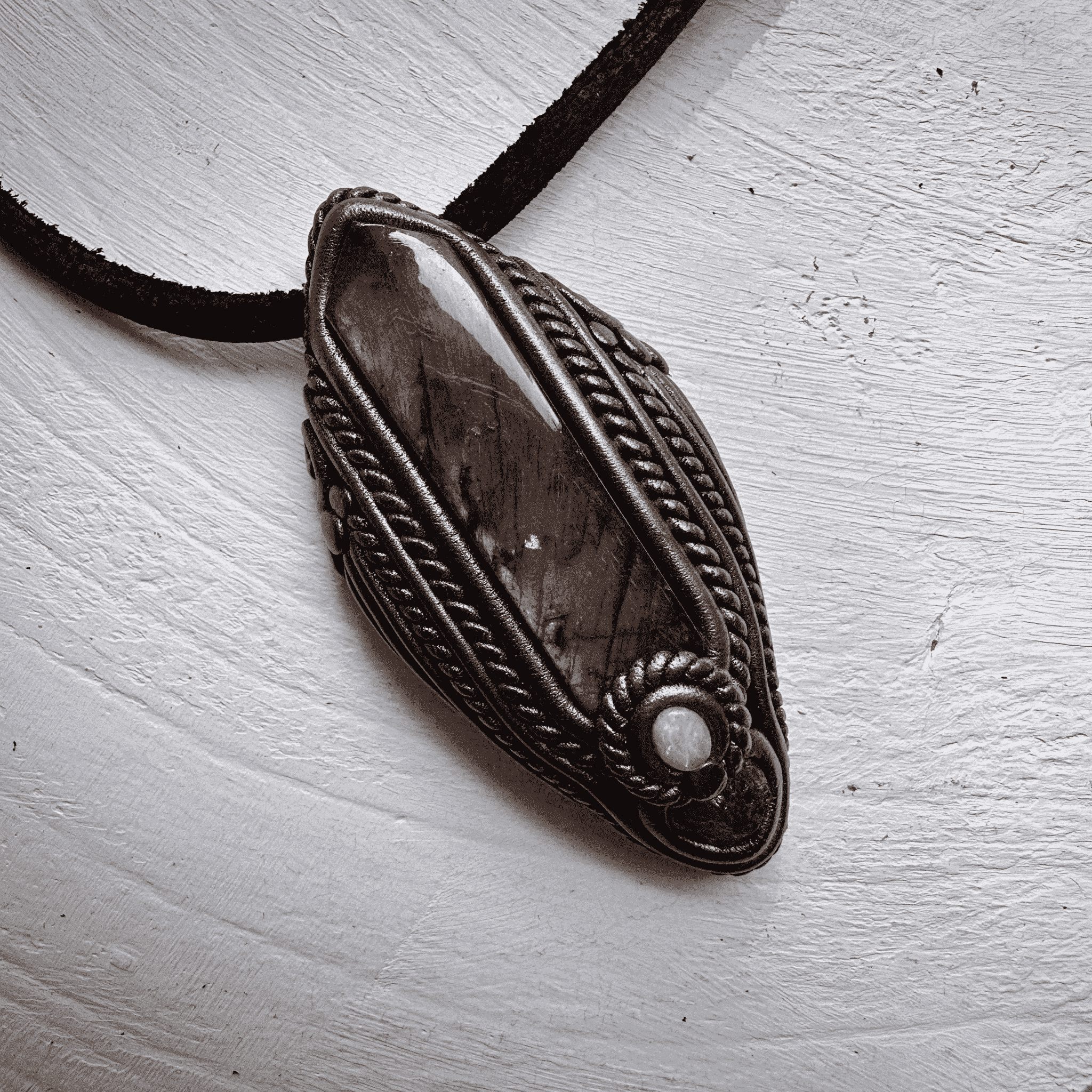 Labradorite Tanzanite and Australian Opal Pendant Necklace - FairyGardenGlow