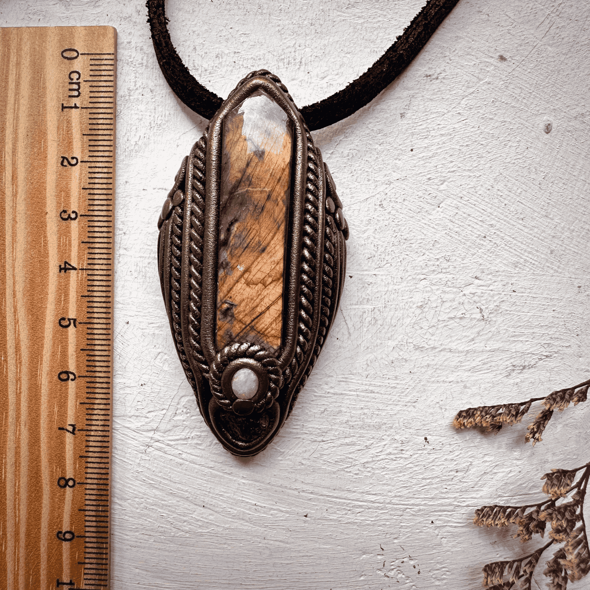 Labradorite Tanzanite and Australian Opal Pendant Necklace - FairyGardenGlow