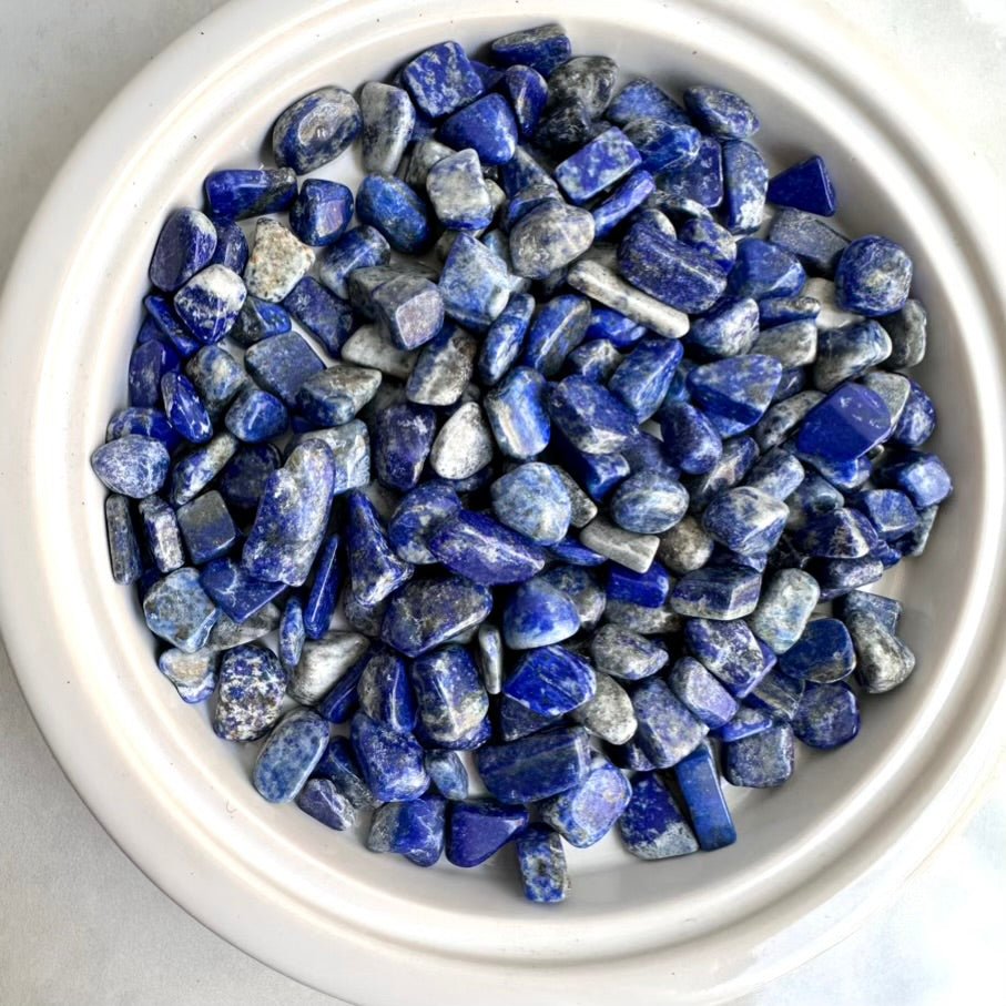 Lapis Lazuli Chips – Small Natural Blue Gemstones for Protection, Intuition & Jewelry Making (Crystal Lot) - FairyGardenGlow