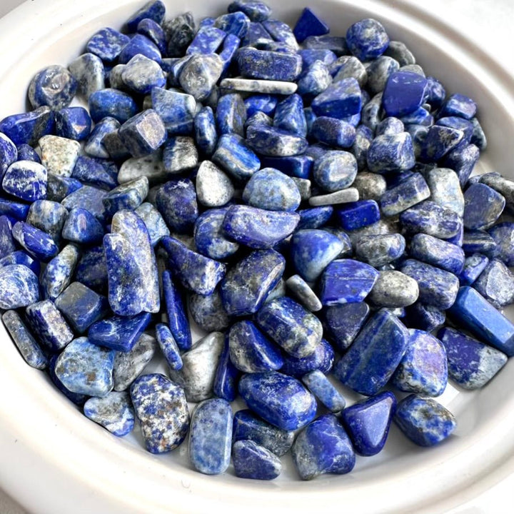 Lapis Lazuli Chips – Small Natural Blue Gemstones for Protection, Intuition & Jewelry Making (Crystal Lot) - FairyGardenGlow