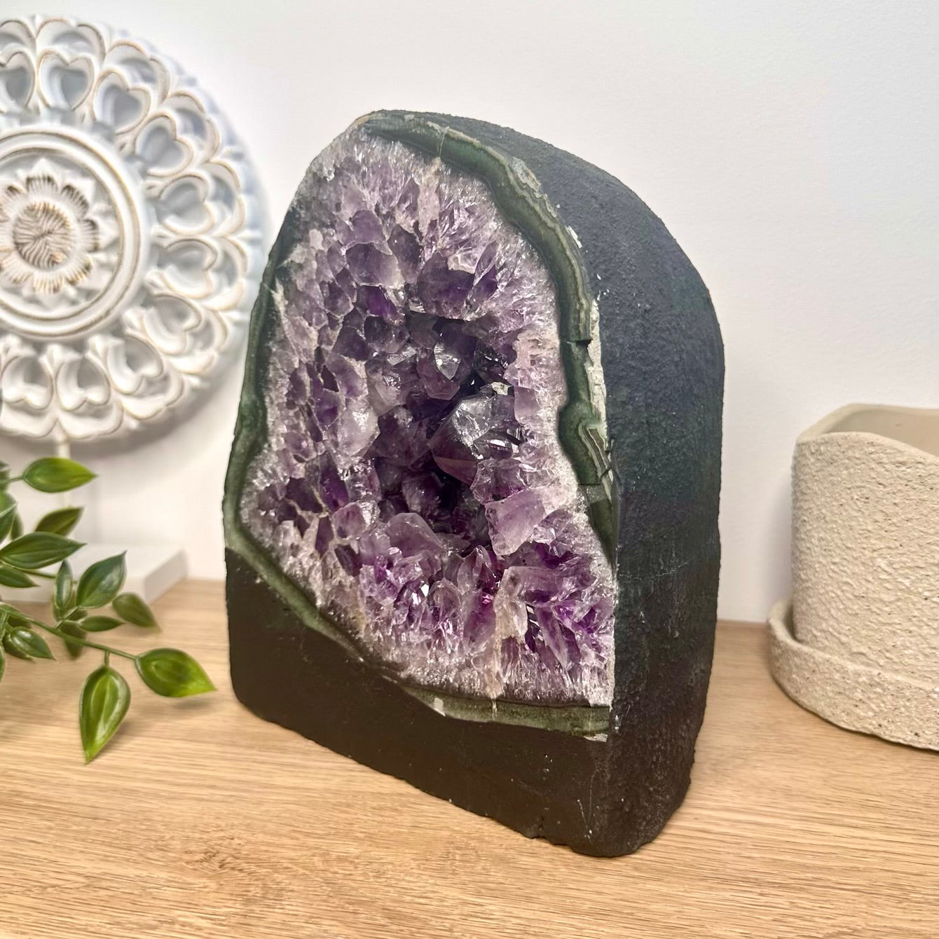 Large amethyst crystal cluster for home decor and display