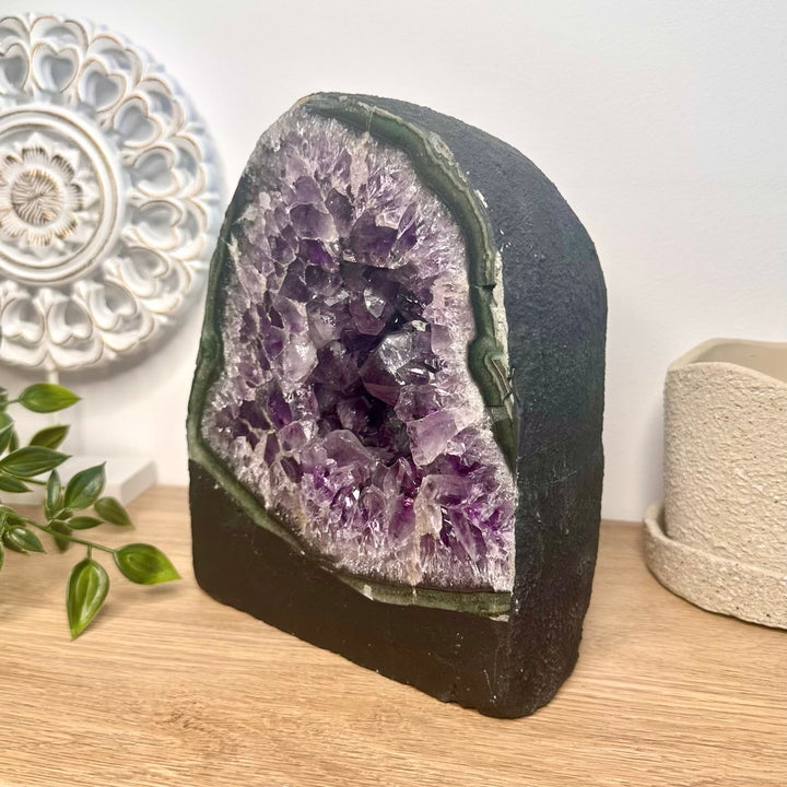 Large amethyst crystal cluster for home decor and display