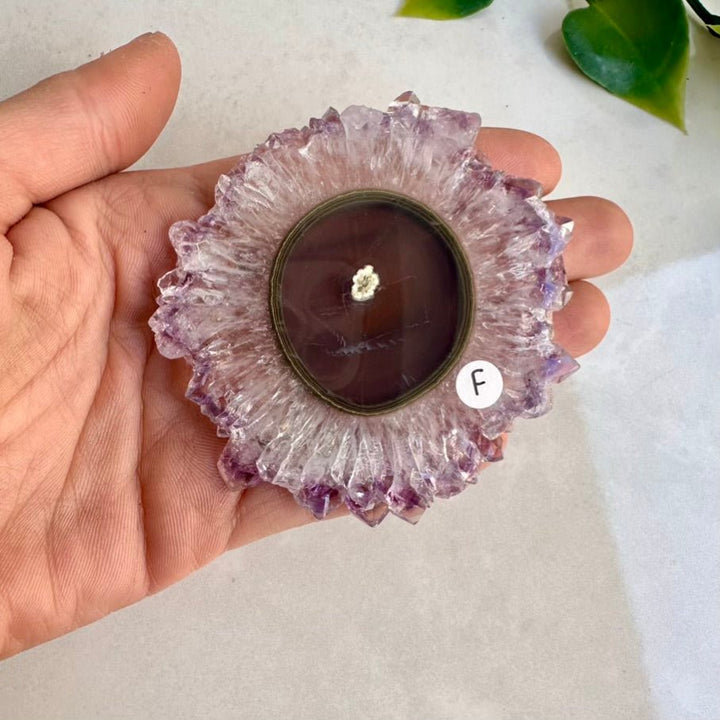 Amethyst Stalactite Slice, Natural Amethyst Flower, Large Amethyst Slice - FairyGardenGlow