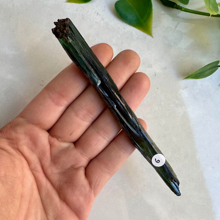 Large green Vivianite – crystal blade with deep green color