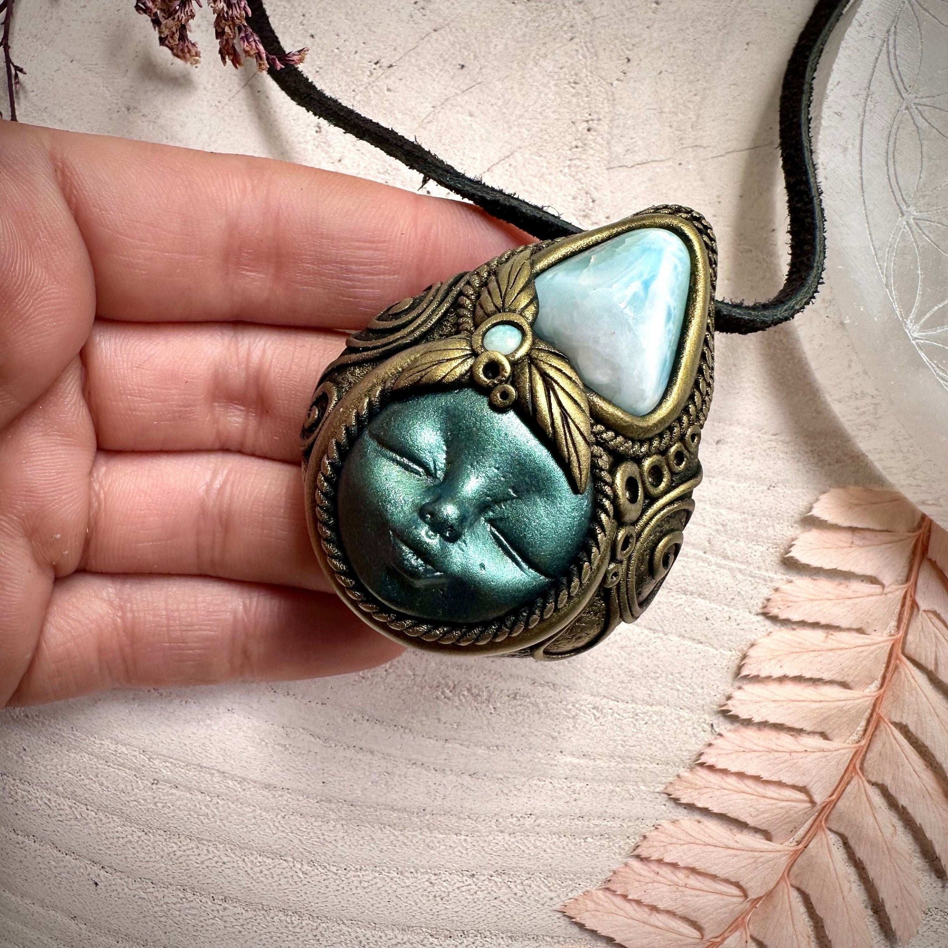 Larimar and Opal Goddess Necklace - FairyGardenGlow
