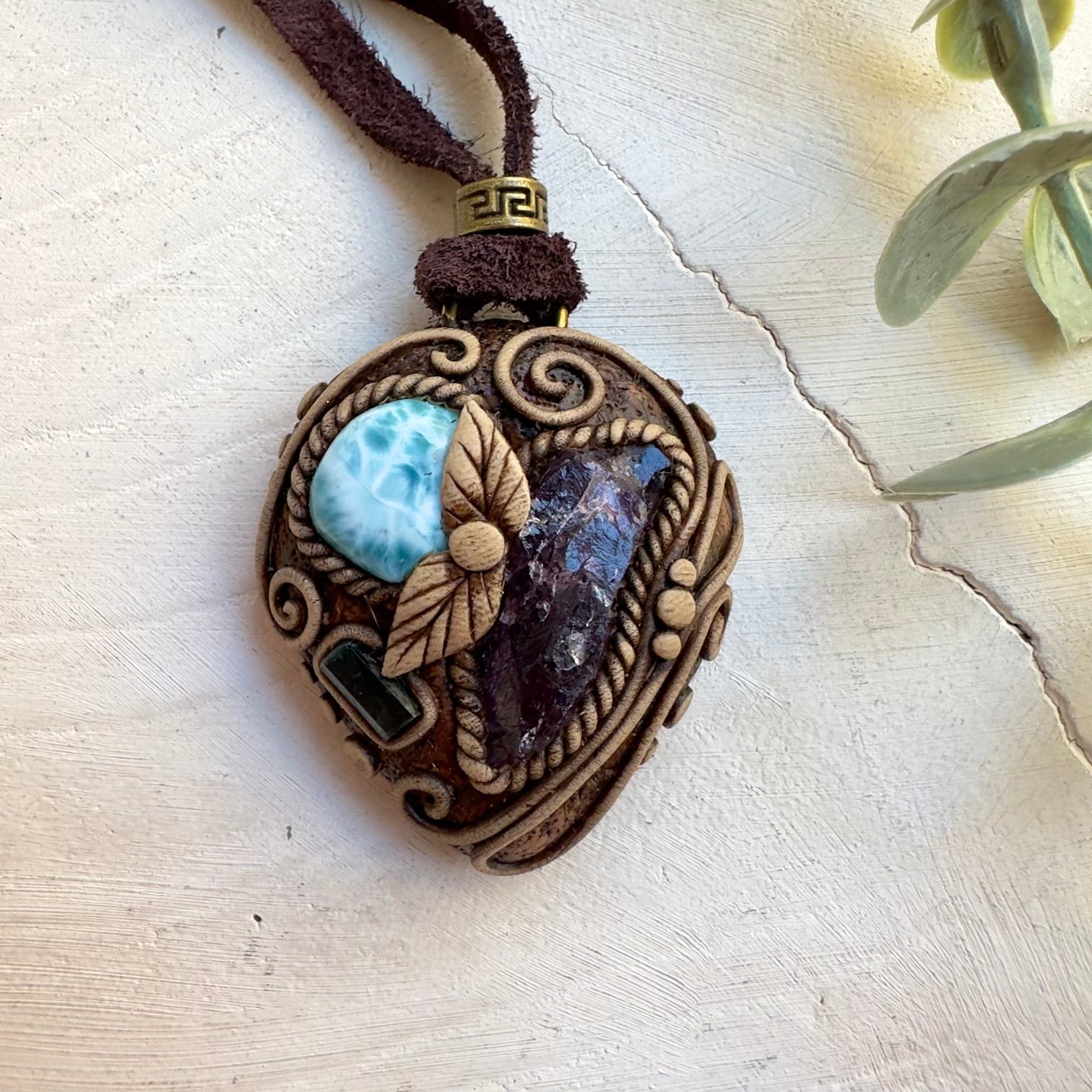 Healing crystal jewelry featuring Scapolite, Larimar and Blue Tourmaline