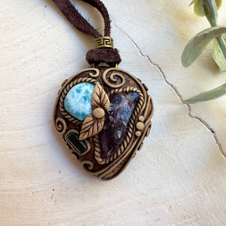 Healing crystal jewelry featuring Scapolite, Larimar and Blue Tourmaline
