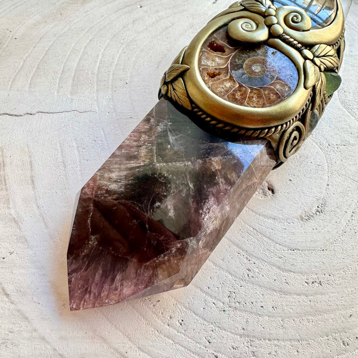 Handmade crystal wand designed for collectors, spiritual practice and crystal lovers.