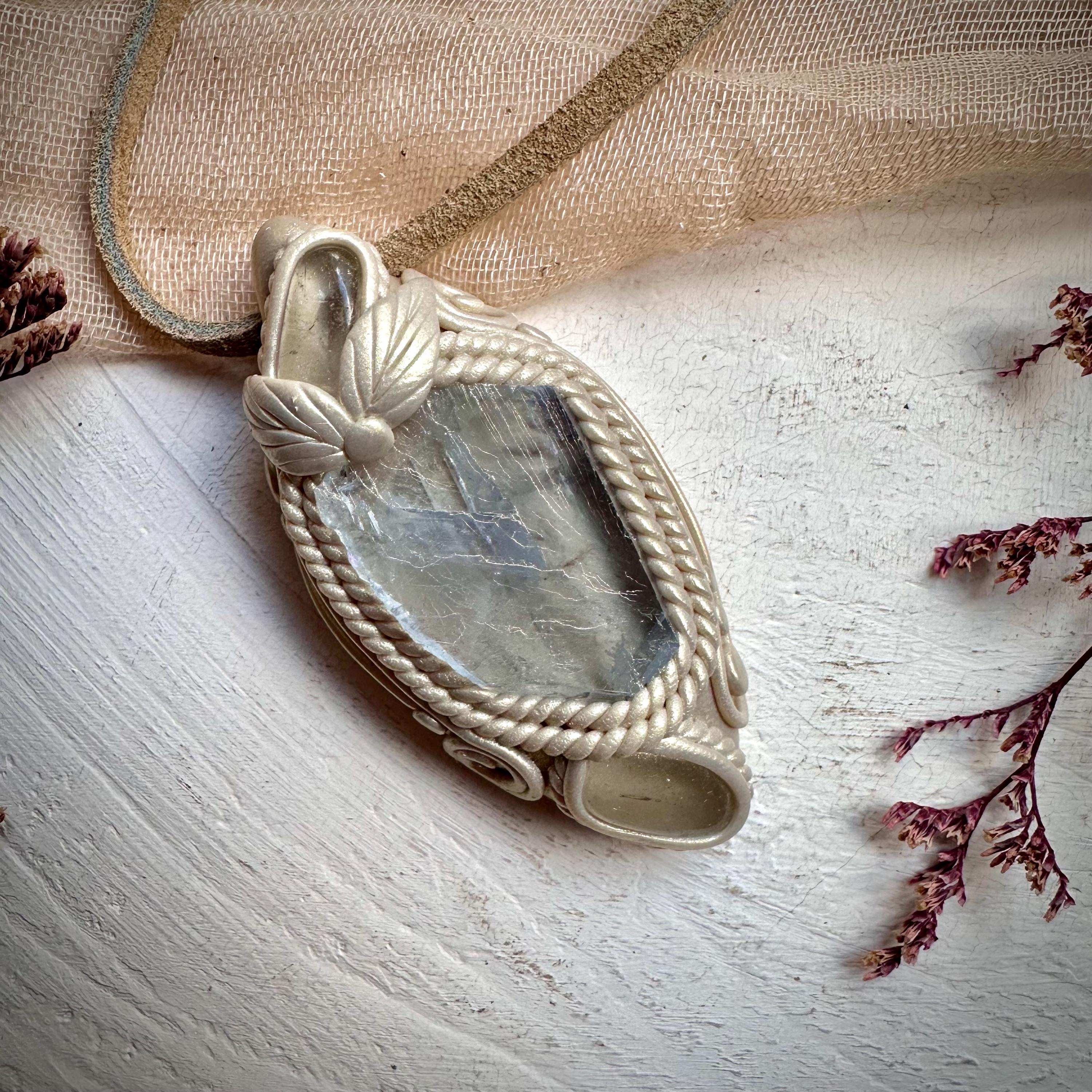 Light Blue Fluorite and Clear Topaz Necklace - FairyGardenGlow