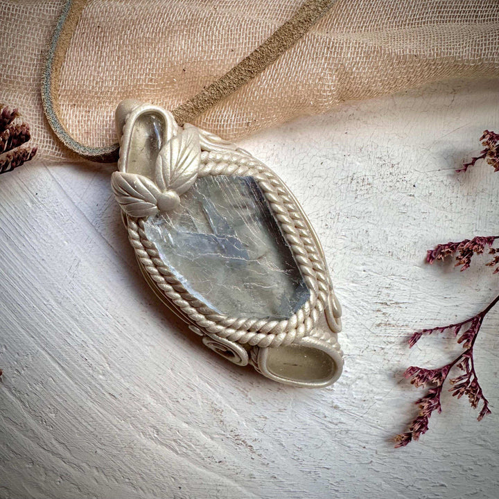 Light Blue Fluorite and Clear Topaz Necklace - FairyGardenGlow