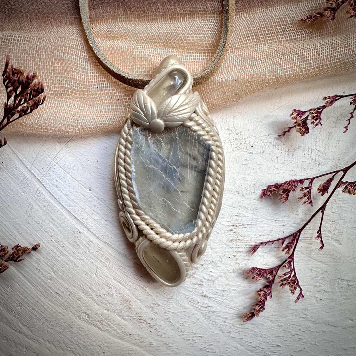 Light Blue Fluorite and Clear Topaz Necklace - FairyGardenGlow
