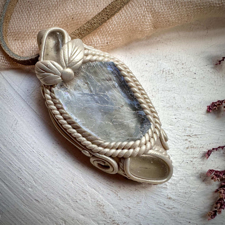 Light Blue Fluorite and Clear Topaz Necklace - FairyGardenGlow