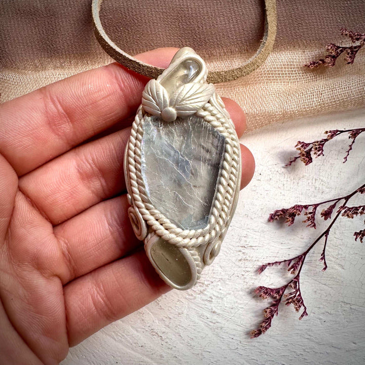 Light Blue Fluorite and Clear Topaz Necklace - FairyGardenGlow