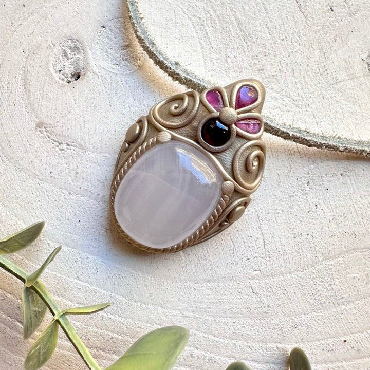 Boho jewelry protection amulet crystal necklace with natural heart healing gemstones