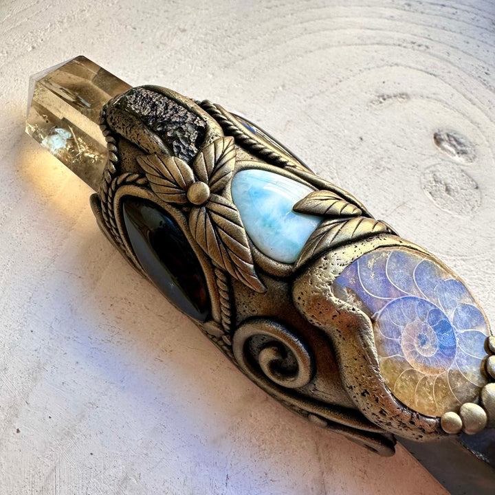 Crystal wand designed for protection abundance and transformation