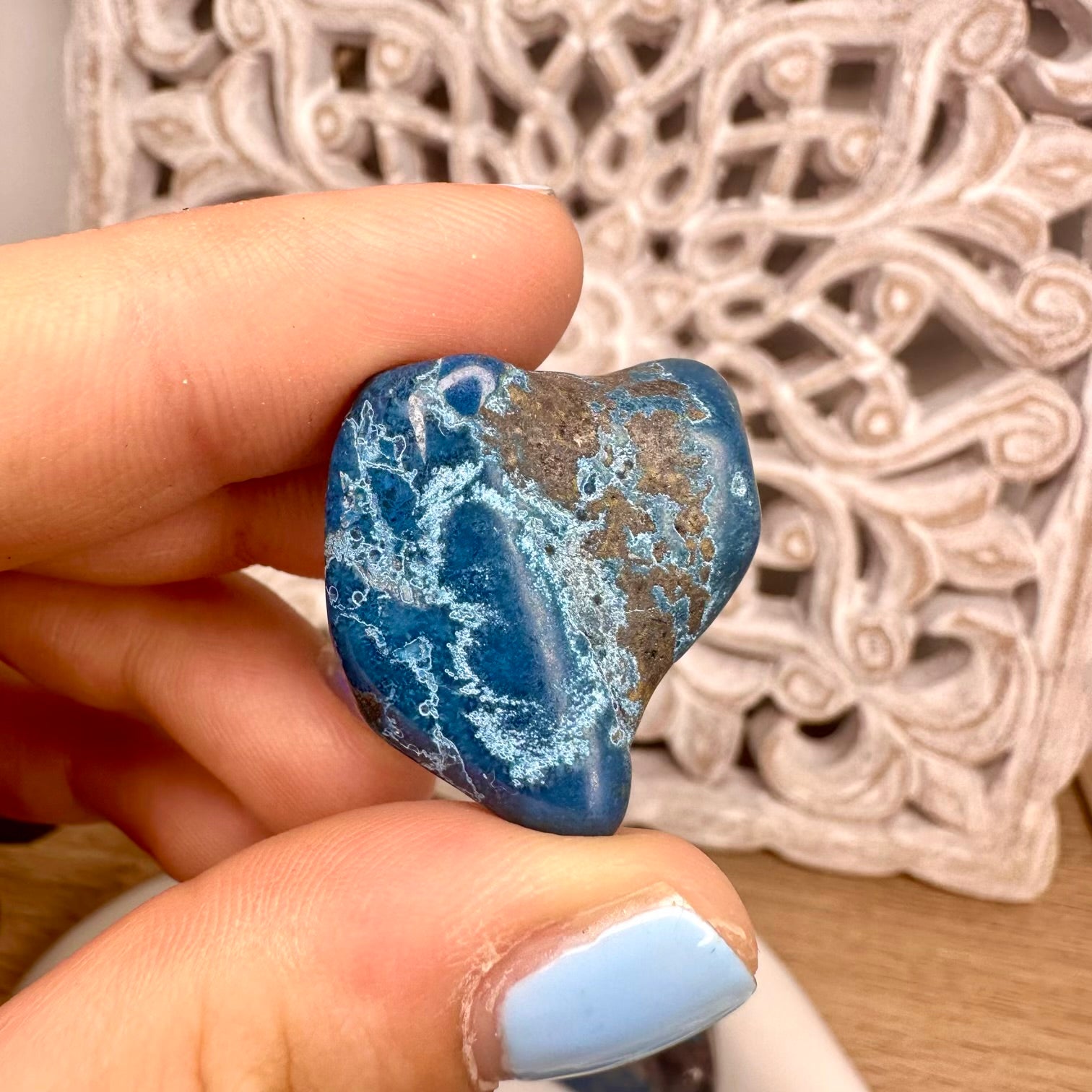 Natural shattuckite healing mineral stone