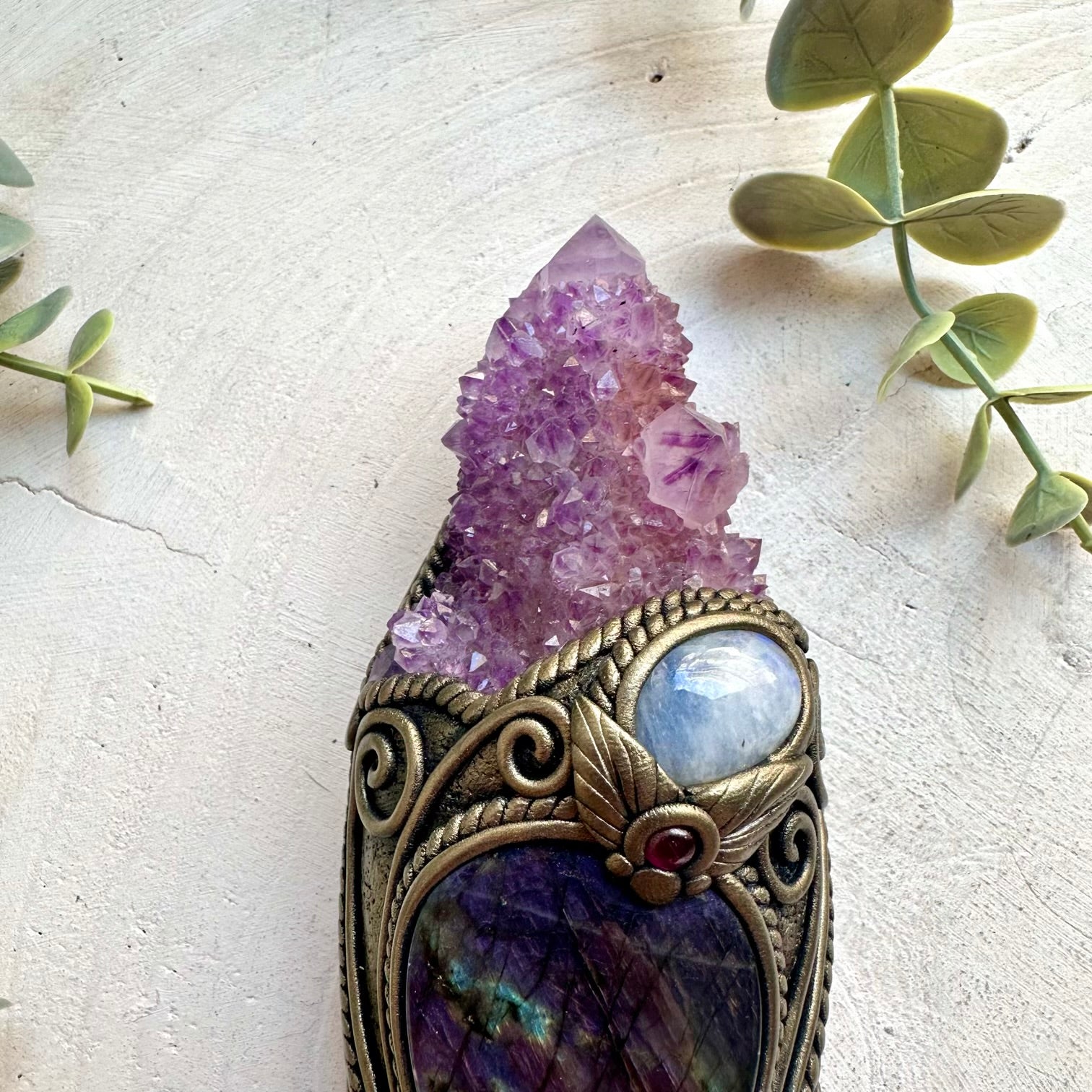 Crystal healing tool designed with Ametrine for meditation, manifestation, rituals and energy work.