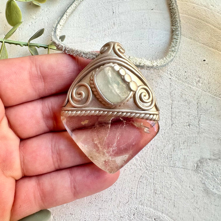 One of a kind crystal necklace handmade spiritual gemstone pendant