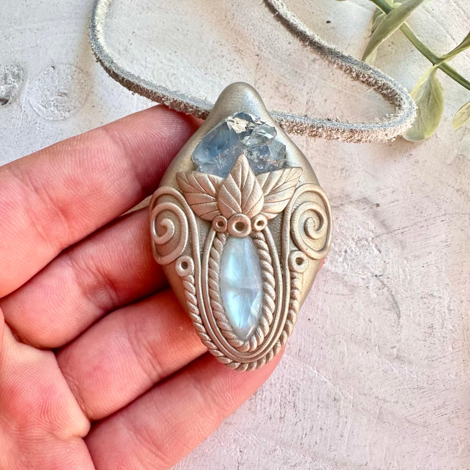 Fantasy jewelry crystal necklace for spiritual awakening and intuitive guidance