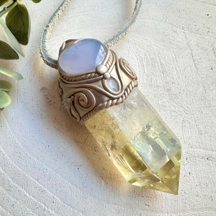One of a kind handmade citrine healing crystal wand 