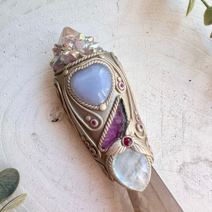 Metaphysical crystal healing tool handmade with premium natural gemstones