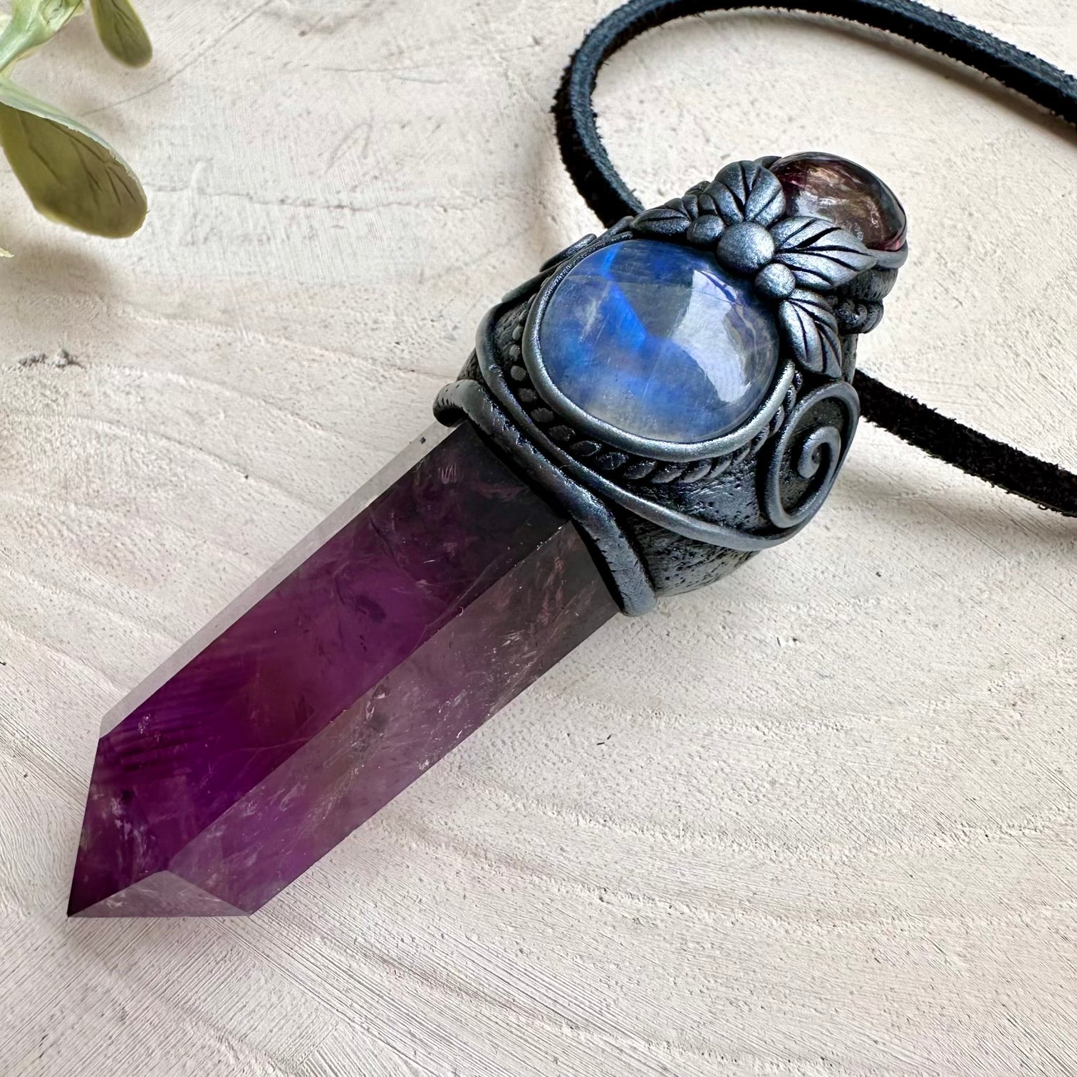 Crystal wand designed for intuition love and passion