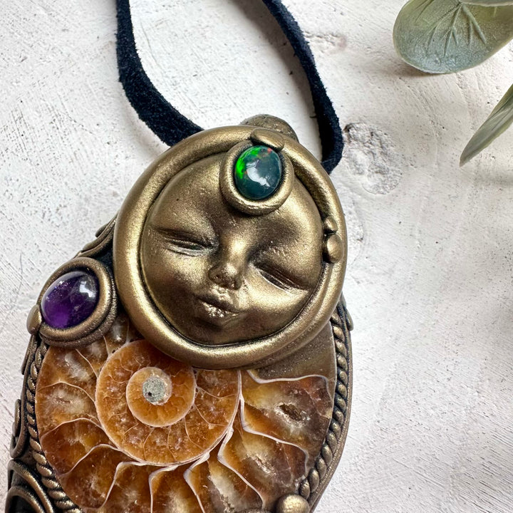 Unique labradorite goddess crystal pendant necklace