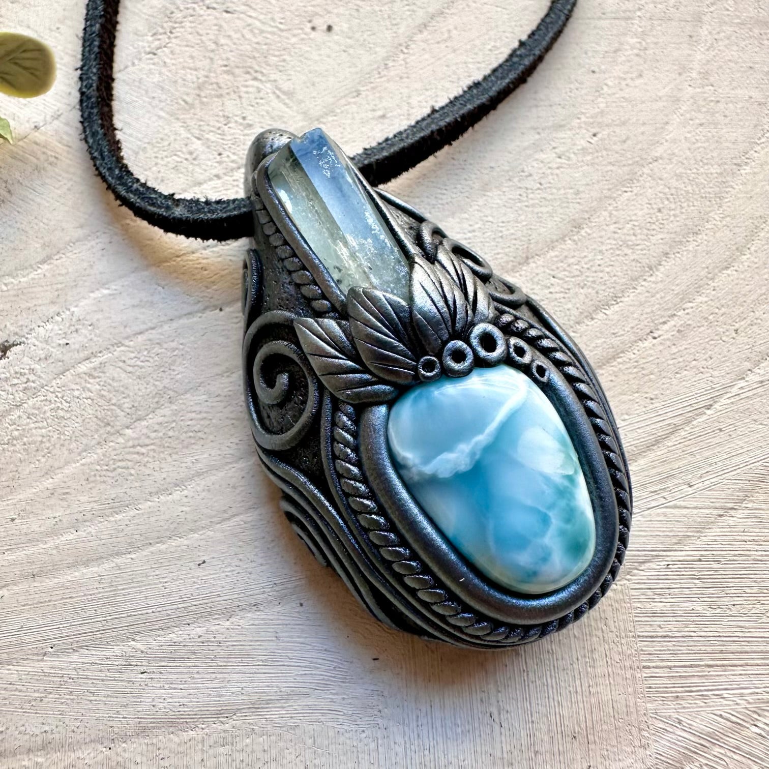 Crystal necklace designed for calm clarity and flow