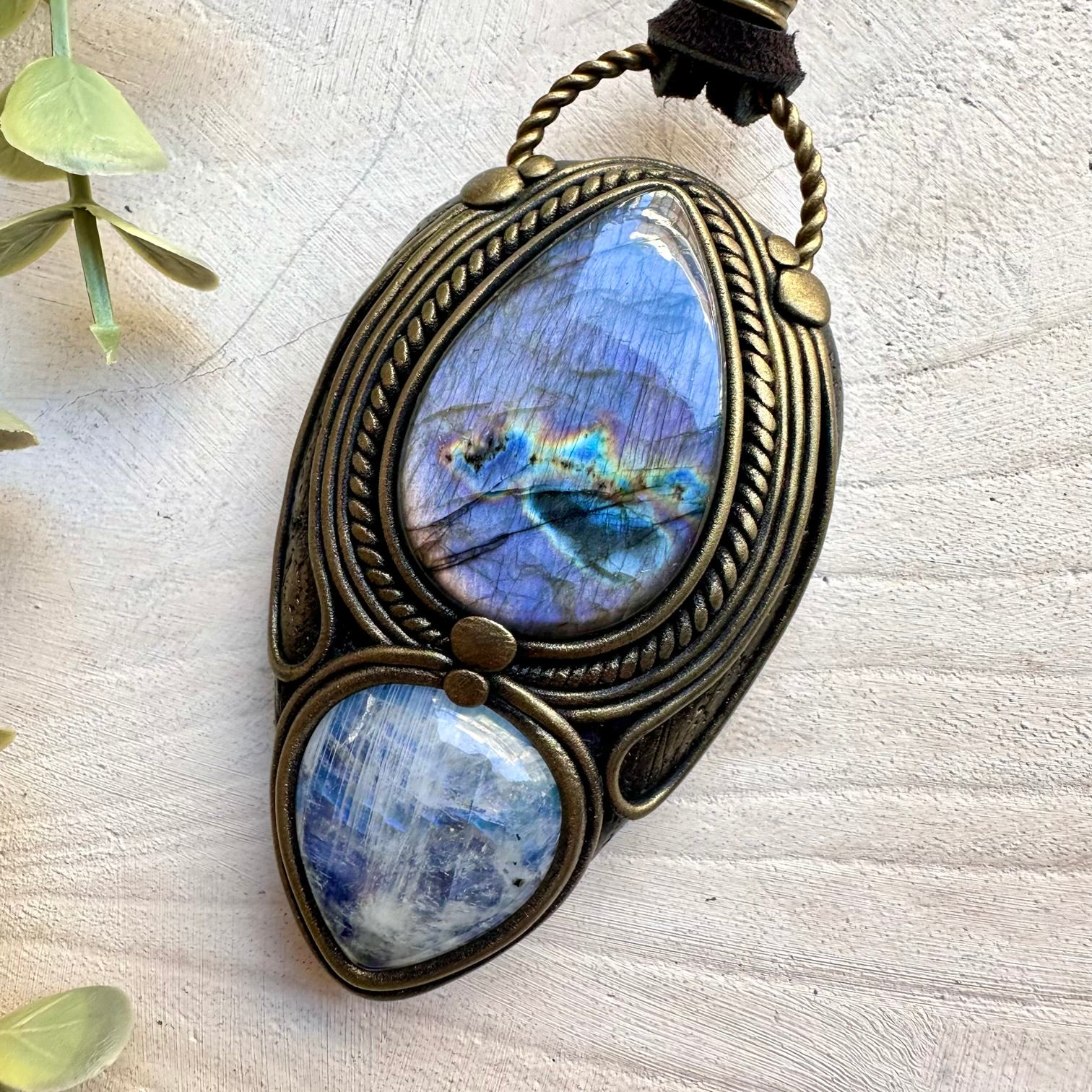 Labradorite and moonstone unisex spiritual jewelry