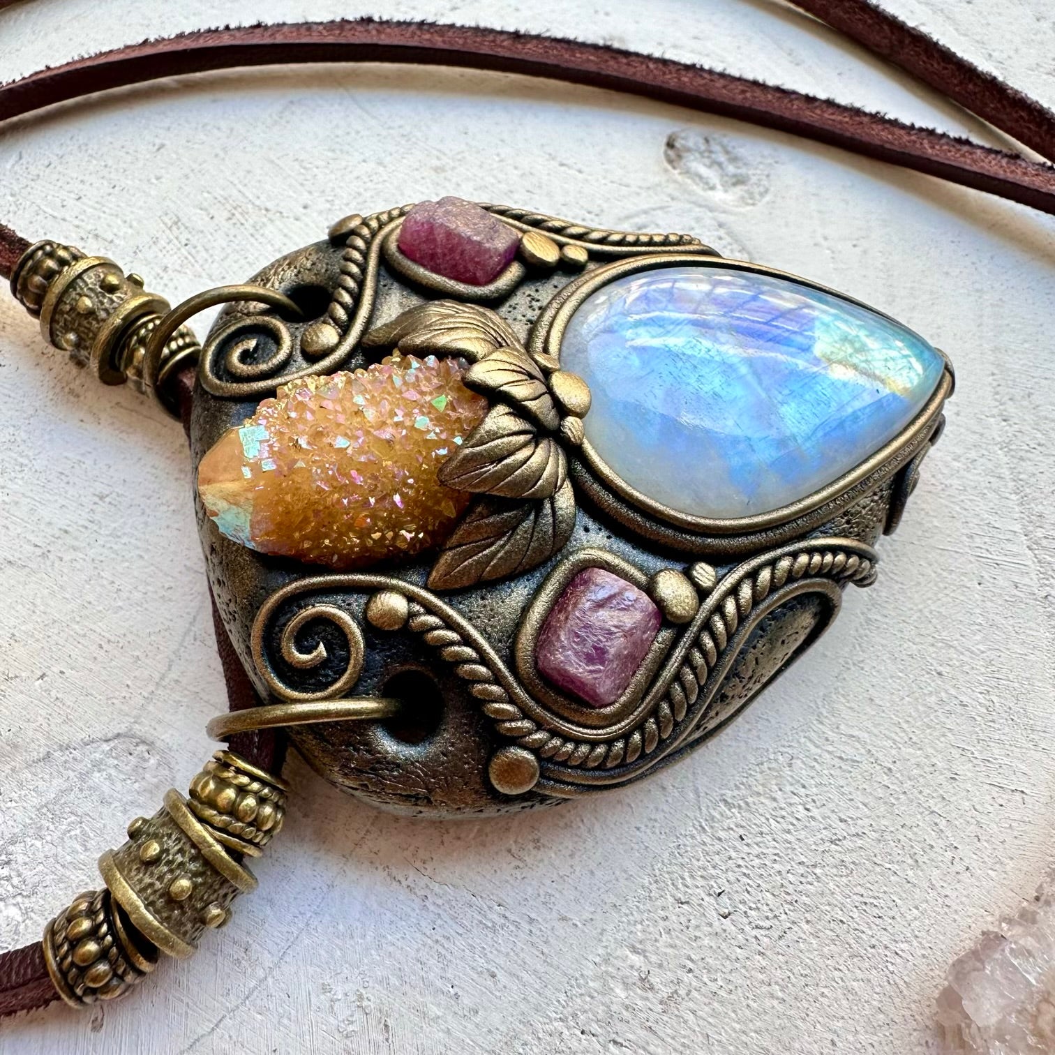 Crystal necklace designed for love intuition and balance