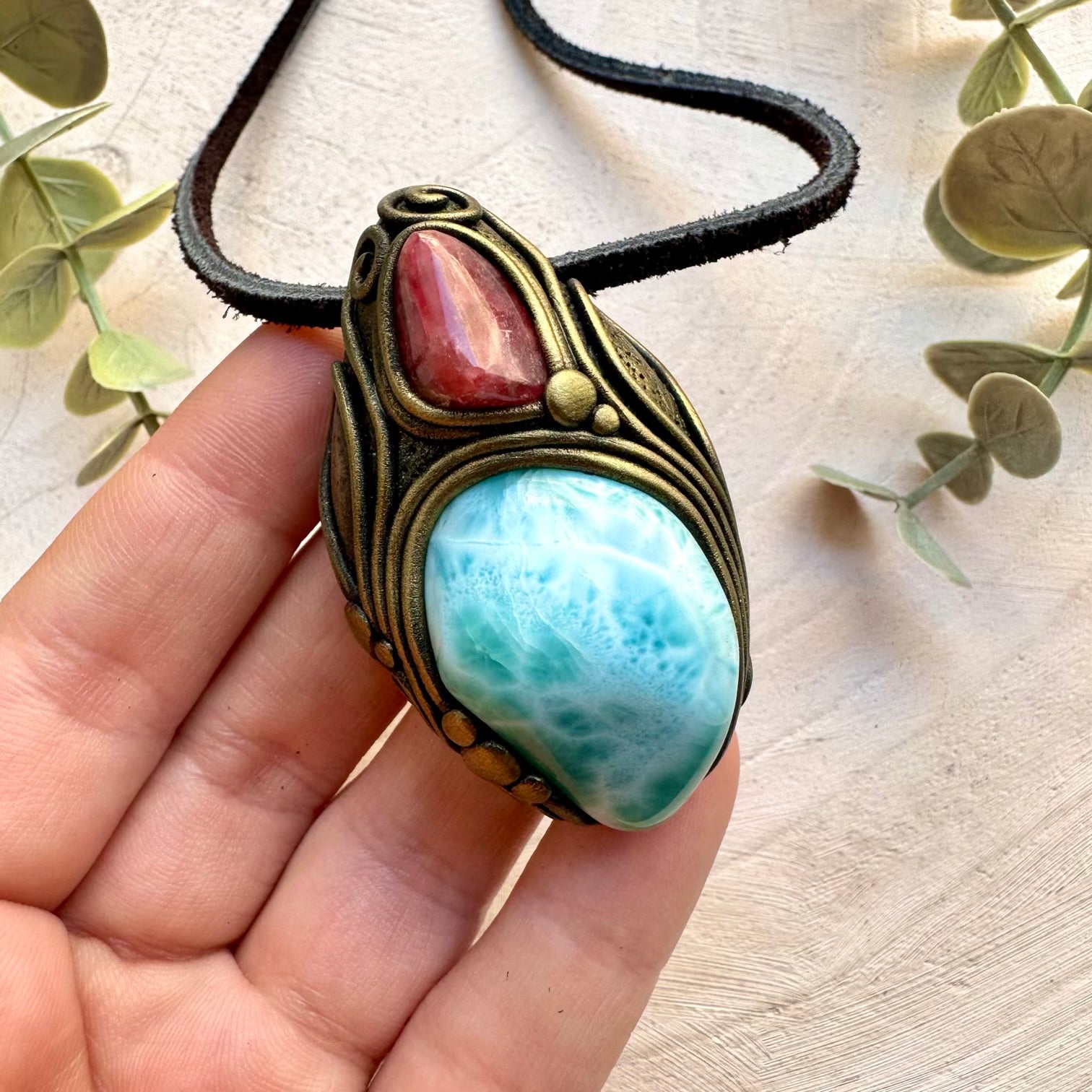 Crystal necklace designed for heart healing and emotional balance