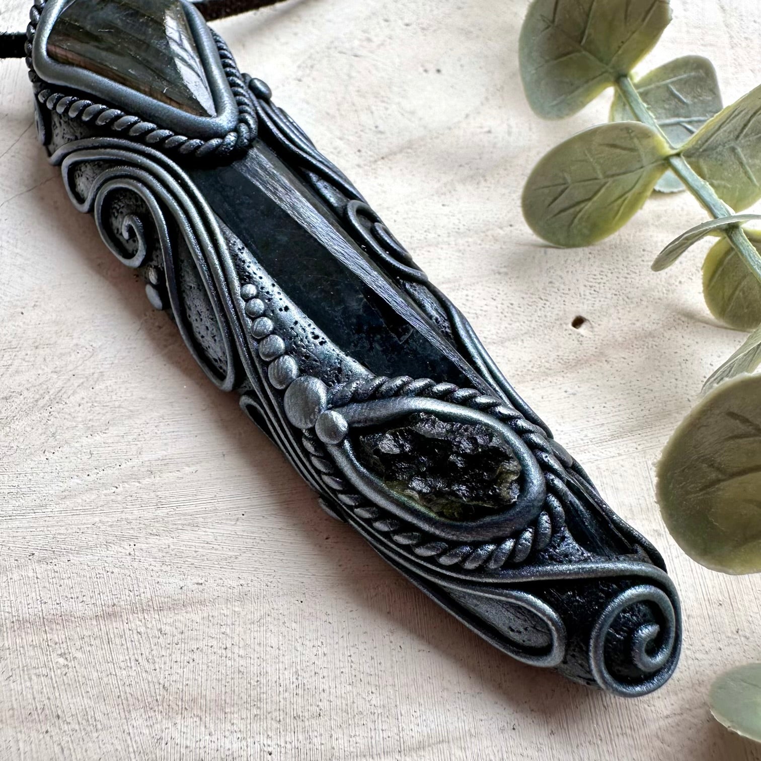 Energy healing crystal necklace with rare gemstones