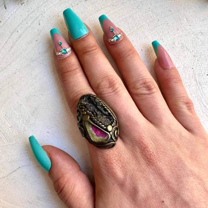 Handmade talisman ring for transformation and heart healing