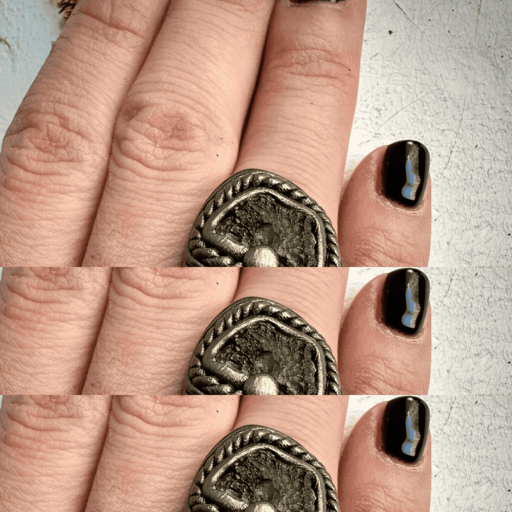 Moldavite and Australian Opal Ring - FairyGardenGlow