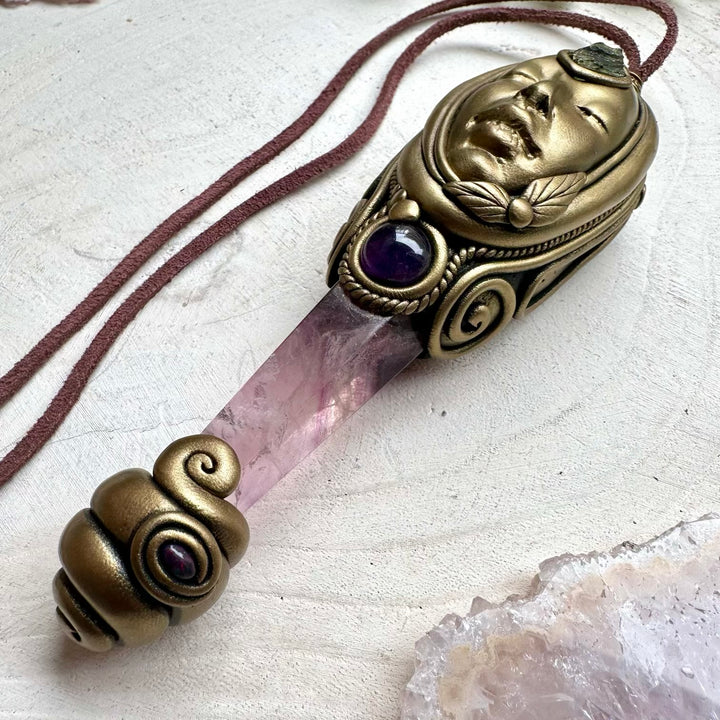 Handmade spiritual jewelry with fluorite and gemstones